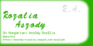rozalia aszody business card