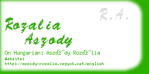 rozalia aszody business card